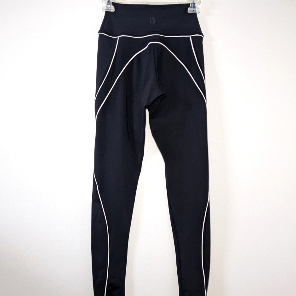 BuffBunny Nirvana High Rise Full Length Legging Black White Piping XS S - Picture 2 of 15